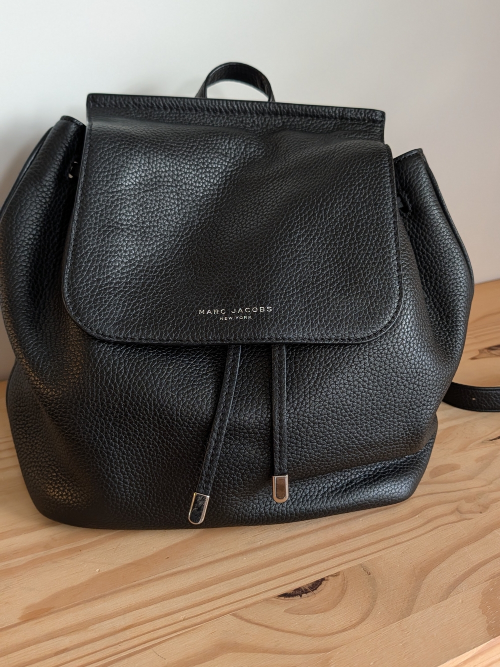 Marc Jacobs Black Pebbled Leather Backpack